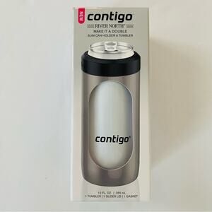Contigo | River North Make It A Double Slim Can Holder Tumbler NWT